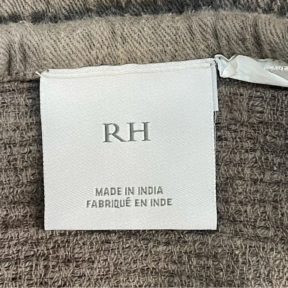 RH Restoration Hardware Gray Pair Cotton Linen Blend Standard Sz Pillow Shams
